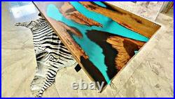 Epoxy Table Blue Resin Table, Epoxy Dining Table Kitchen Epoxy Tables Decors