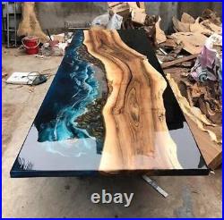 Epoxy Table Resin Top Dining Handmade Wooden Coffee Furniture Live Edge River 05