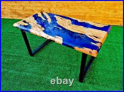 Epoxy Table, Wood Dining Table, Epoxy Resin River Table, Blue Epoxy Table Tops