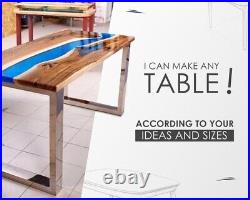 Epoxy Table dining table top Live Edge Walnut Wood Custom Order size in inches