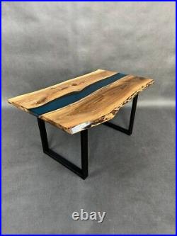 Epoxy resin and natural walnut wood River Coffee table 35,5/21,5 in stock G2