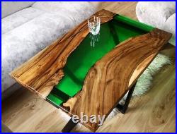 Green Epoxy Resin Coffee Table Top, Epoxy Sofa Center Table Top, Home Decors