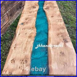 Made to Order Ocean Blue Epoxy Resin Custom Dining Table Top Hallway Decorative