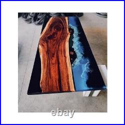 Modern Epoxy Ocean Table Top, Dining Epoxy Wooden Furniture Table Top Home Decor