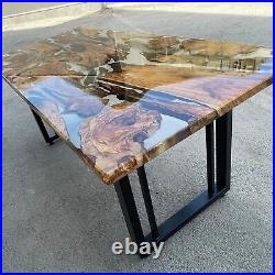 New Clear Epoxy Resin Dining Coffee Table Top Live Edge Table Top Home Decor