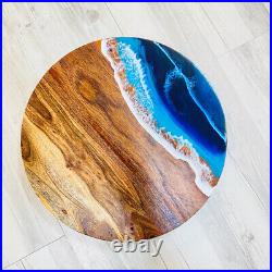 OCEAN COFFEE TABLE TOP Epoxy Resin Table Top Glossy River Blue Table Top Art