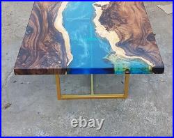 Ocean Coffee Table, Epoxy Resin River Center Sofa Table, Handmade Epoxy Deco Top