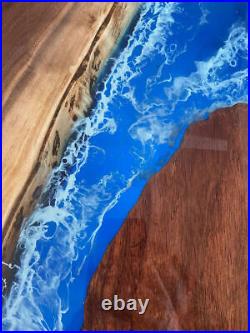 Ocean Epoxy Dining Table Acacia Resin Table, Kitchen Table Furniture Decor Table