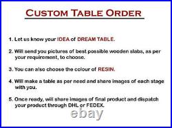 Ocean Epoxy Dining Table Acacia Resin Table, Kitchen Table Furniture Decor Table