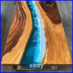 Ocean Epoxy Resin Coffee Table Top, 36x24 Epoxy Wooden Center Table Top, Decor