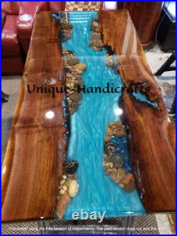 Ocean Epoxy Resin Dining Table Top Epoxy Wooden Counter Table Top Handmade Decor