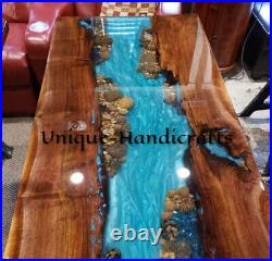 Ocean Epoxy Resin Dining Table Top Epoxy Wooden Counter Table Top Handmade Decor