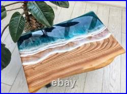 Ocean Epoxy Resin Table, Epoxy Resin Dining Table, Epoxy River Table Furniture