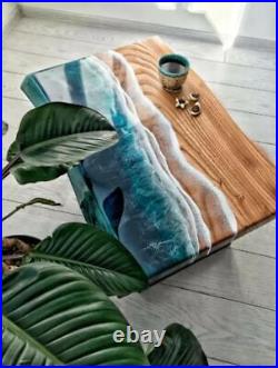 Ocean Epoxy Resin Table, Epoxy Resin Dining Table, Epoxy River Table Furniture