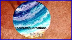 Ocean Epoxy Resin Table Top, Coffee Epoxy Side Table Top, Home Patio Top Table