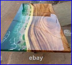 Ocean Epoxy Resin Top Dining Table Handmade Acacia Wood Living Decor Online Sale