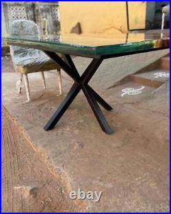 Ocean Epoxy Resin Top Dining Table Handmade Acacia Wood Living Decor Online Sale