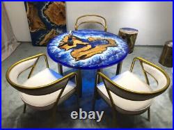Ocean Epoxy Table, dining, sofa, Side center table top Walnut Table, Custom Order