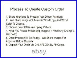 Ocean design Epoxy Resin Walnut Wooden Table top rectangle Table Custom order