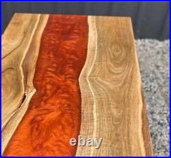Orange Epoxy Table Tops, Wooden Coffee Table, Resin Center Table, Dinning Tables