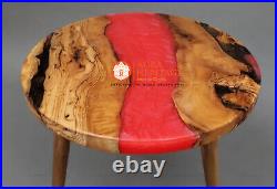 Red Epoxy Resin Top Console Coffee Table Tops Handmade Furniture Decors Tables