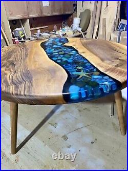 Resin Table Top, River Table, Handmade Living Room Furniture, Epoxy Console Tab