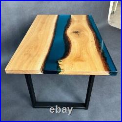 River Coffee table 31,5/20 epoxy resin and natural oak wood in stock