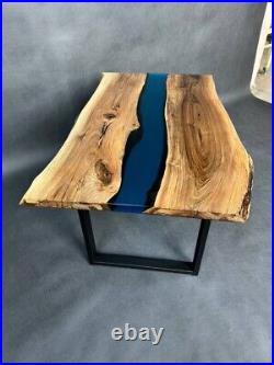 River Coffee table 35,5/21,5 epoxy resin and natural walnut wood in stock