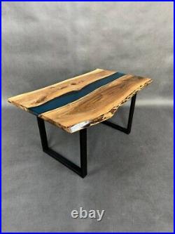 River Coffee table 35,5/21,5 epoxy resin and natural walnut wood in stock