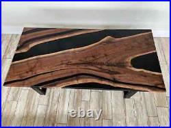 River Table, Resin River Table, Black Epoxy Coffee Table, Epoxy Resin Wood Table
