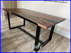 River Table, Resin River Table, Black Epoxy Coffee Table, Epoxy Resin Wood Table