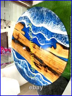 Round River wave Epoxy Dining Table, Side table, Custom table, Without stand
