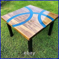 SQUARE EPOXY RESIN RIVER TABLE TOP, ADORABLE GIFTS Kitchen Accessories Sofa Set