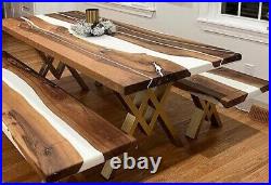 White Epoxy Resin Table, Kitchen Table, Living Room, Epoxy Coffee Table Home Dec